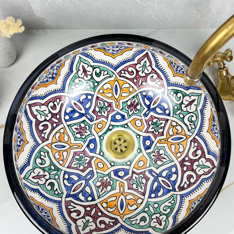  Handmade Moroccan Ceramic Sink #56