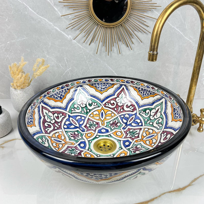  Handmade Moroccan Ceramic Sink #56