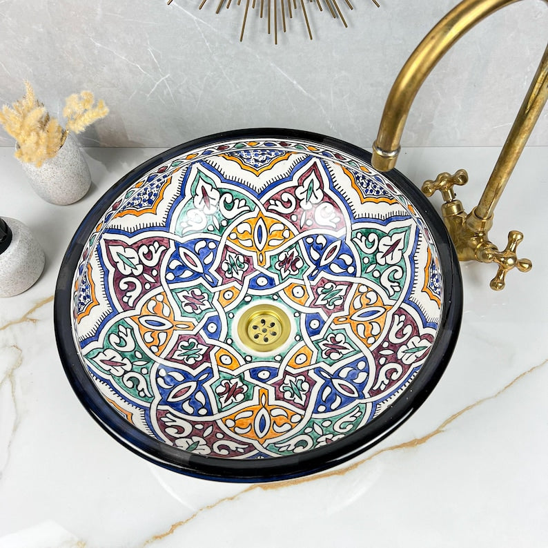  Handmade Moroccan Ceramic Sink #56