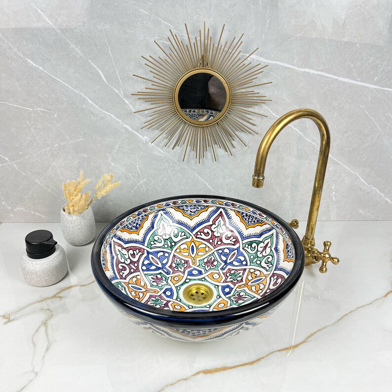  Handmade Moroccan Ceramic Sink #56