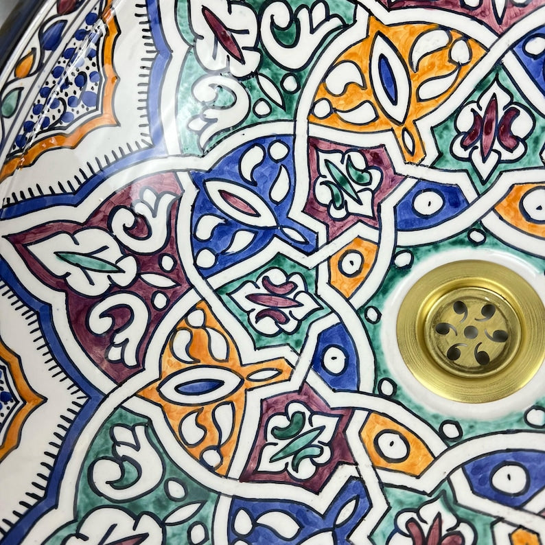  Handmade Moroccan Ceramic Sink #56
