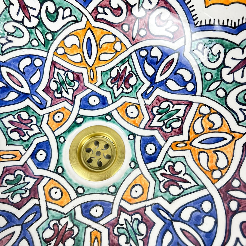  Handmade Moroccan Ceramic Sink #56