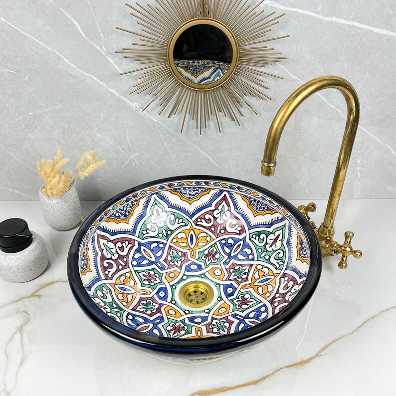  Handmade Moroccan Ceramic Sink #56