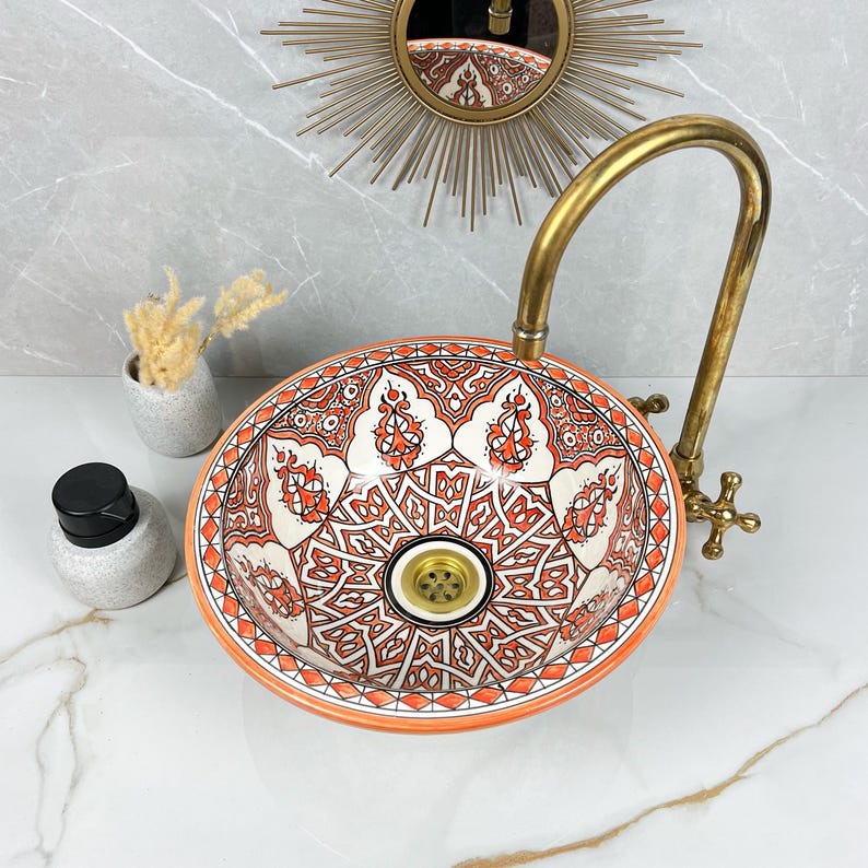  Handmade Moroccan Ceramic Sink #56