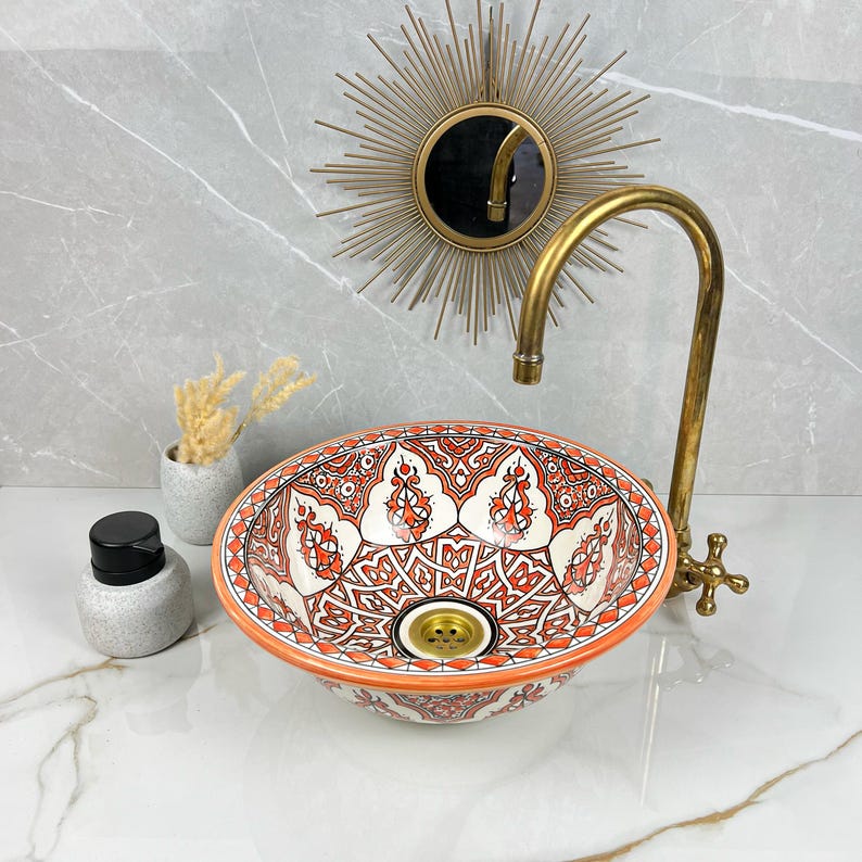  Handmade Moroccan Ceramic Sink #56