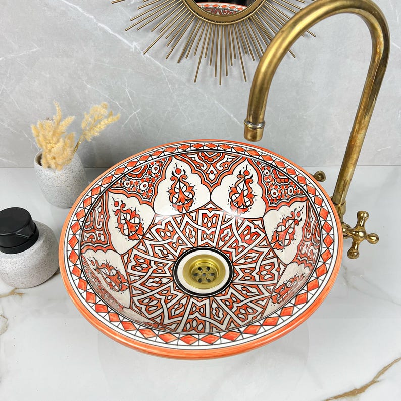  Handmade Moroccan Ceramic Sink #56