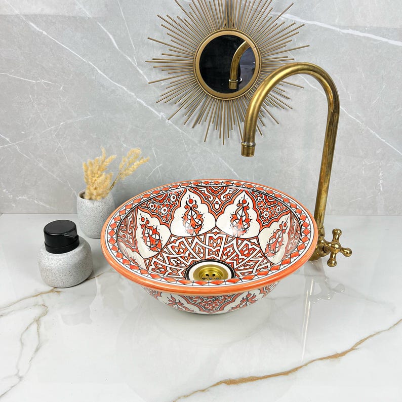  Handmade Moroccan Ceramic Sink #56