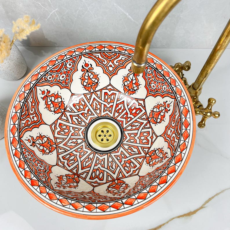  Handmade Moroccan Ceramic Sink #56