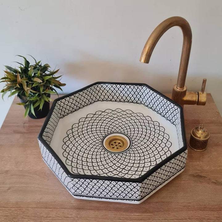 Handmade Unique Moroccan Ceramic Sink #58