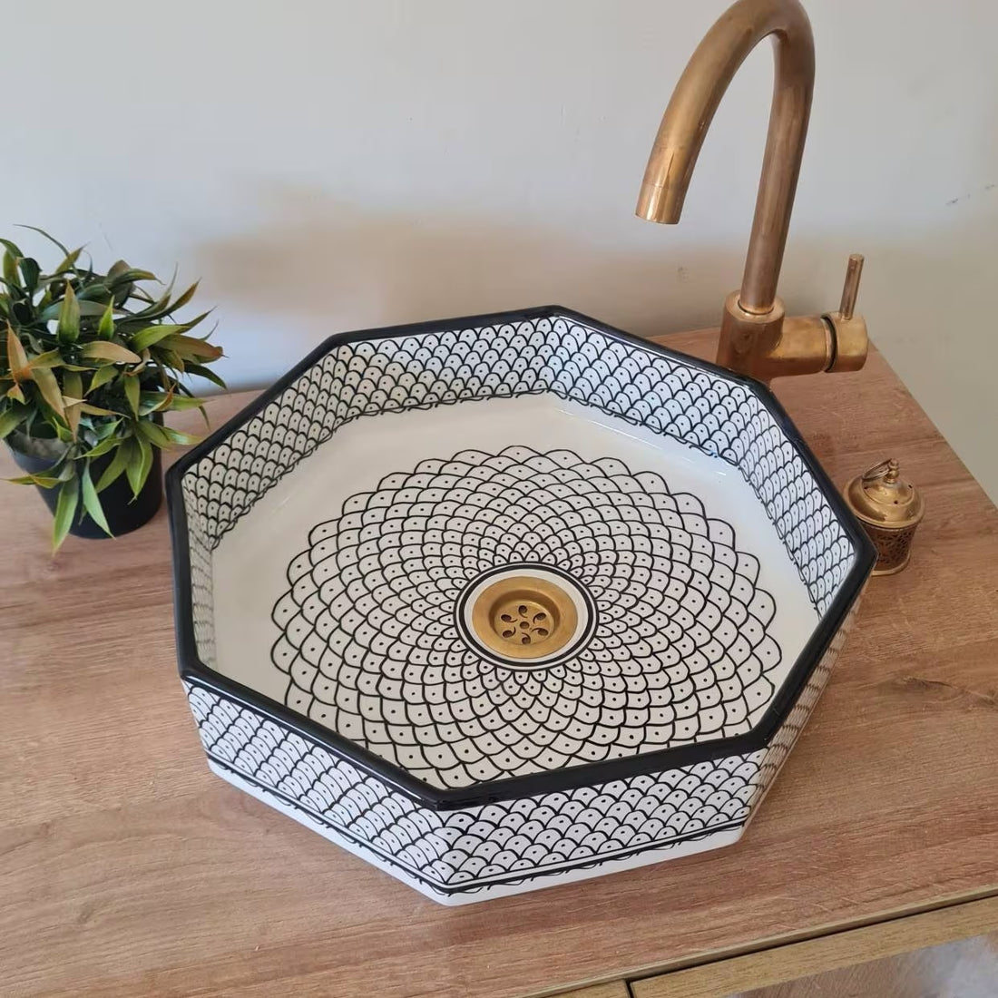 Handmade Unique Moroccan Ceramic Sink #58