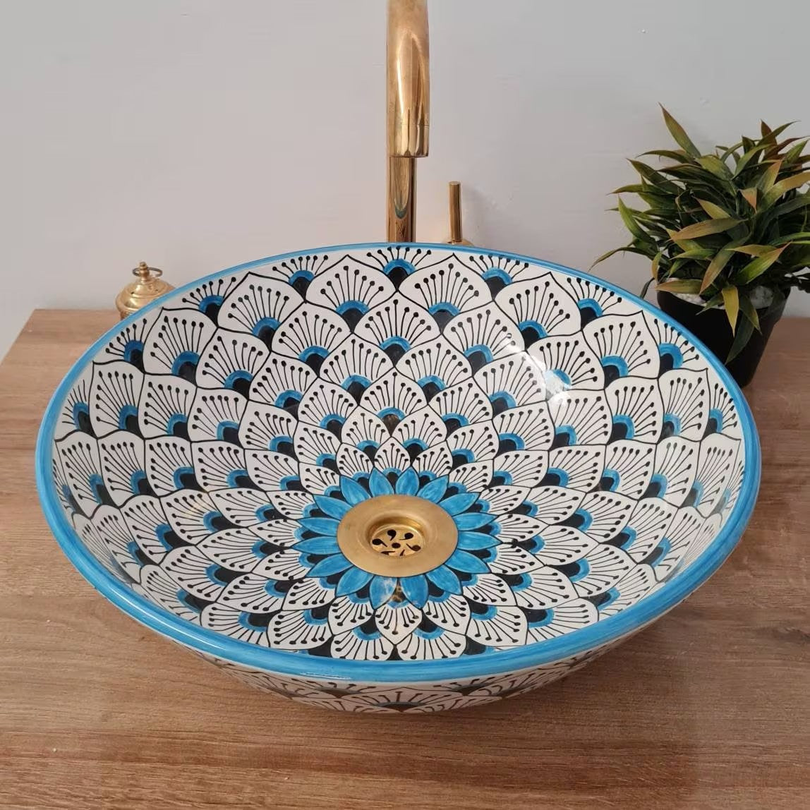  Handmade Moroccan Ceramic Sink #156