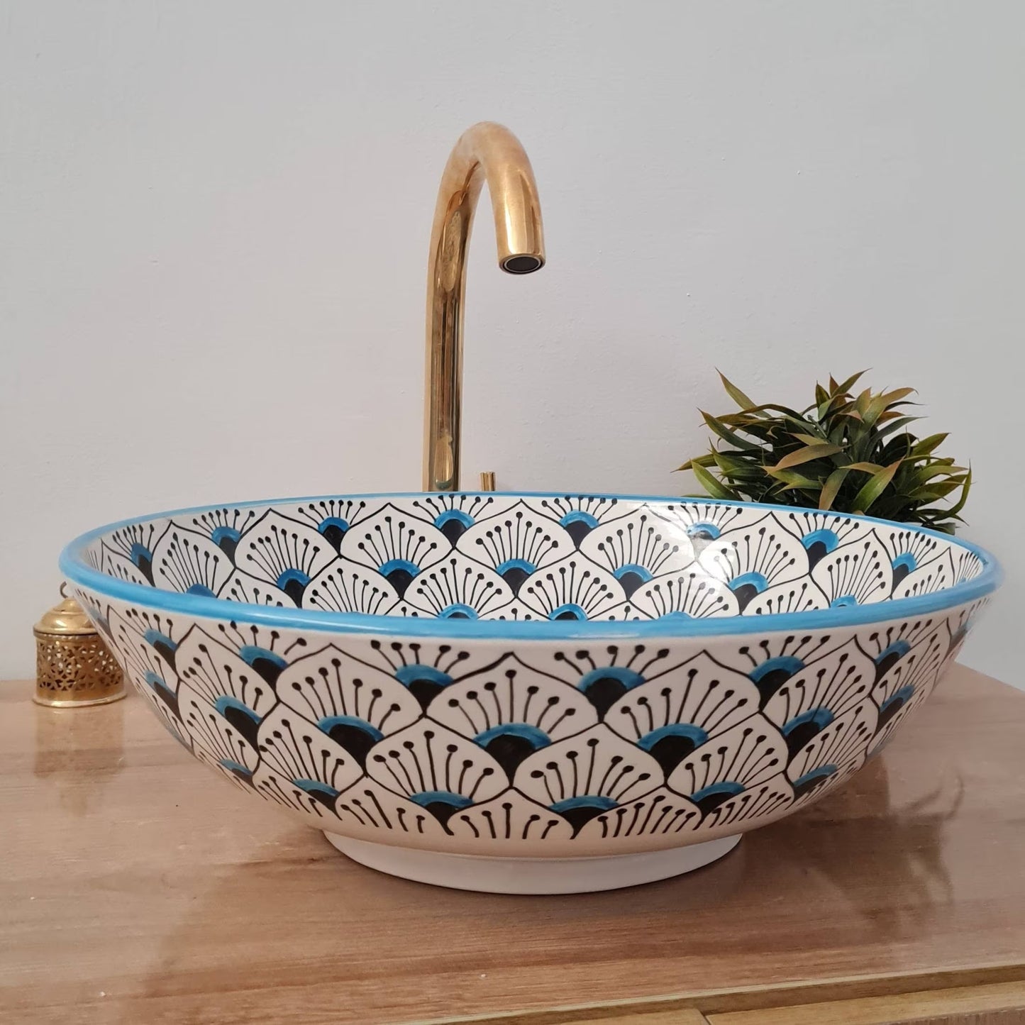 Moroccan sink | moroccan ceramic sink | bathroom sink | moroccan bathroom basin | cloakroom basin | Bleu sink #156