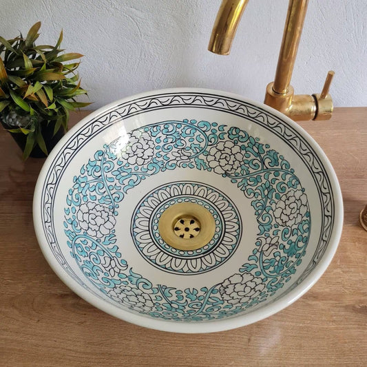 Moroccan sink | moroccan ceramic sink | bathroom sink | moroccan sink bowl #232