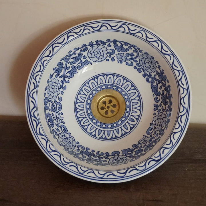 Moroccan sink | moroccan ceramic sink | bathroom sink | moroccan bathroom basin | cloakroom basin | Bleu sink #159