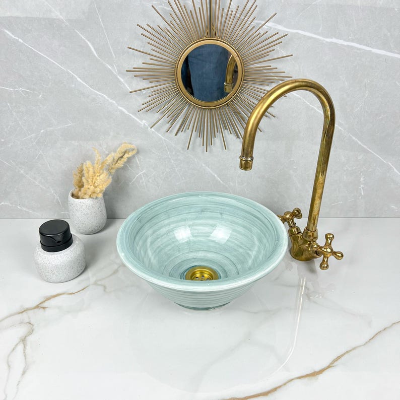  Handmade Moroccan Ceramic Sink #56