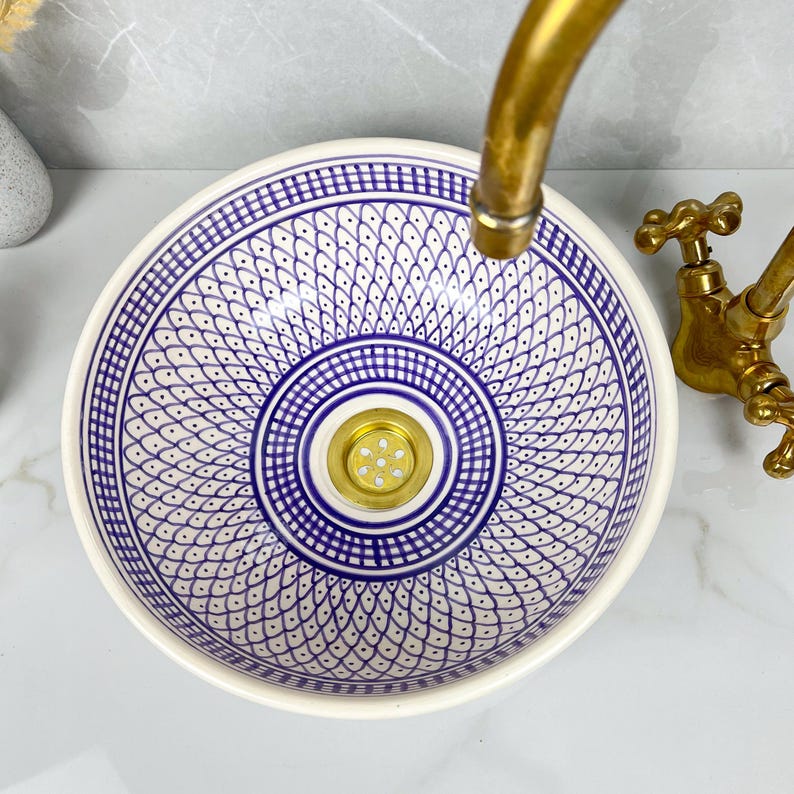  Handmade Moroccan Ceramic Sink #56