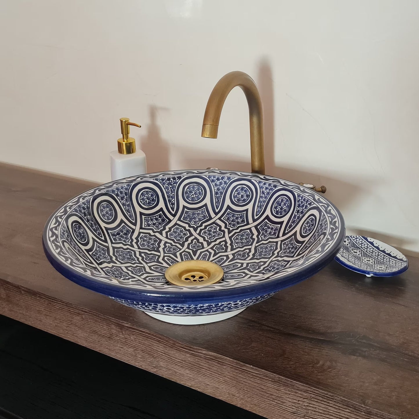 Moroccan sink | moroccan ceramic sink | bathroom sink | moroccan bathroom basin | cloakroom basin | Bleu sink #163