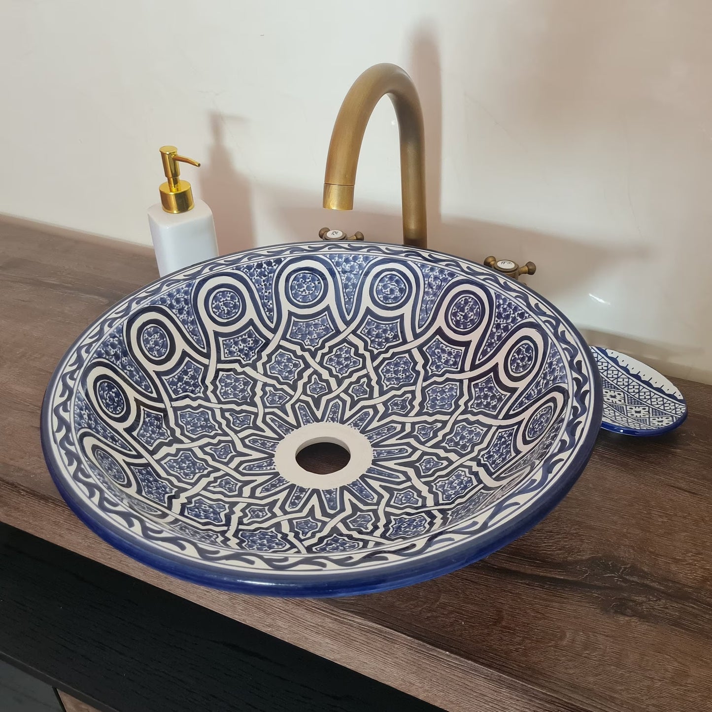 Moroccan sink | moroccan ceramic sink | bathroom sink | moroccan bathroom basin | cloakroom basin | Bleu sink #163