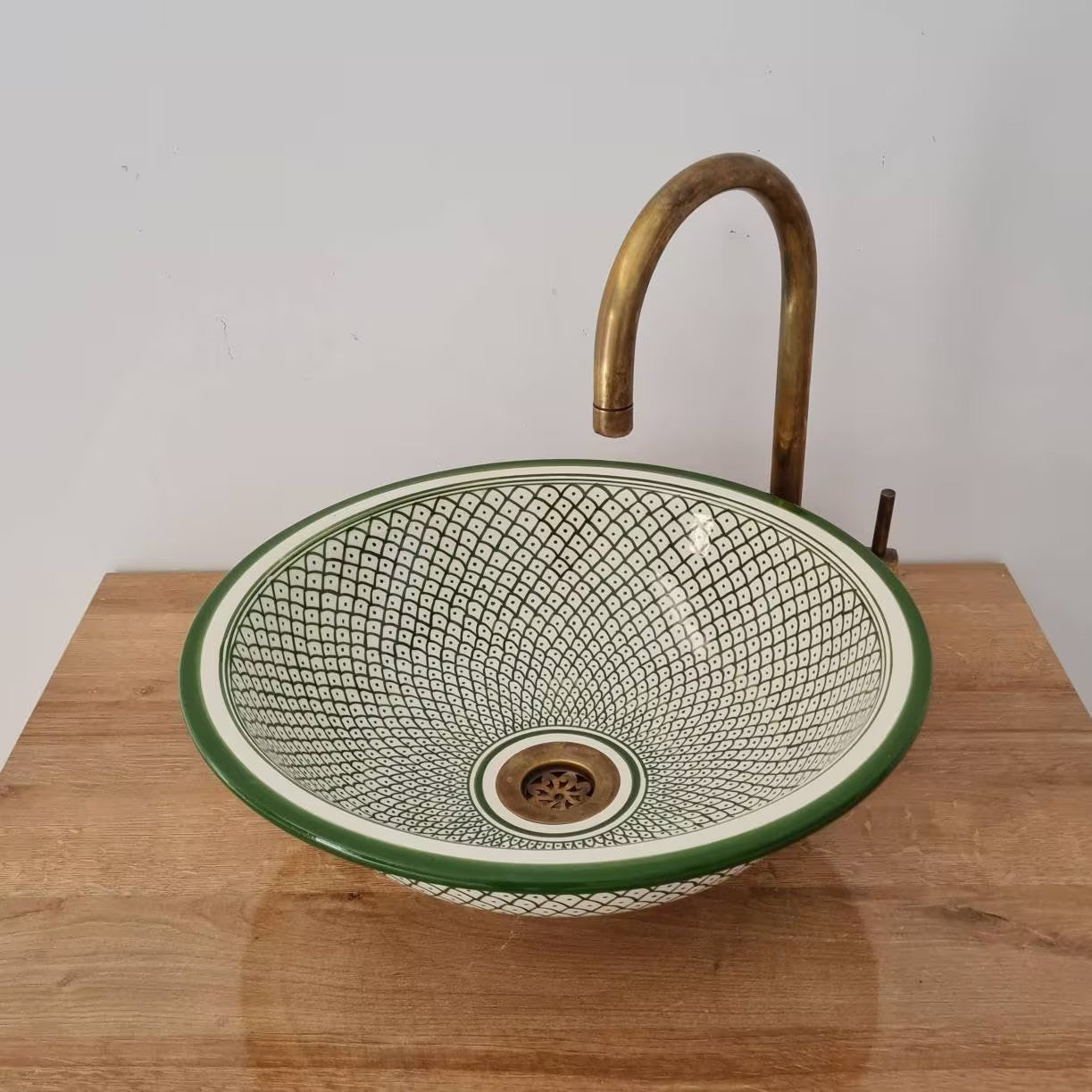 Moroccan sink | moroccan ceramic sink | bathroom sink | moroccan bathroom basin | cloakroom basin | Green sink #165