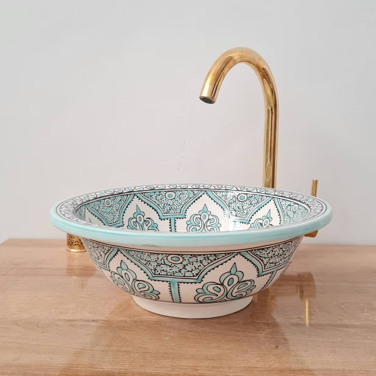Moroccan sink | moroccan ceramic sink | bathroom sink | moroccan bathroom basin | cloakroom basin | Green sink #167
