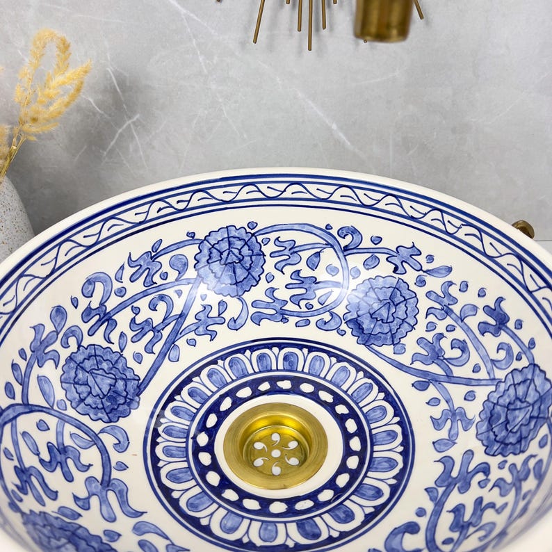  Handmade Moroccan Ceramic Sink #56