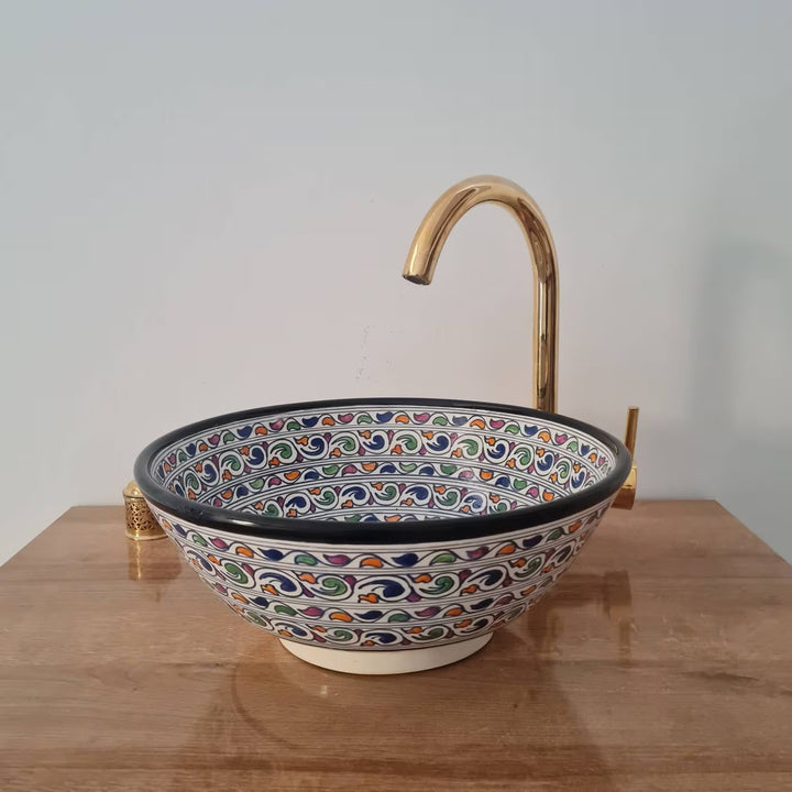 Handmade Moroccan Ceramic Sink #173