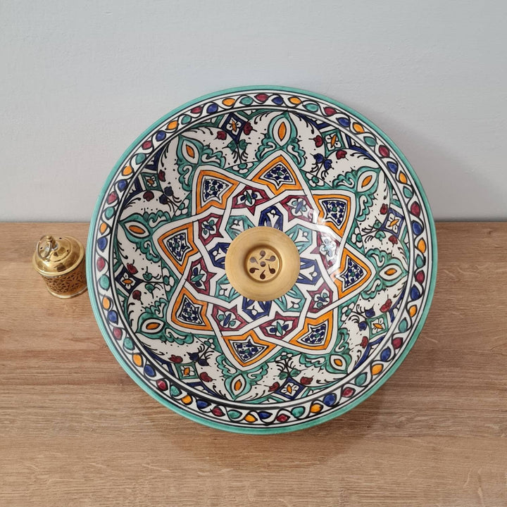 Handmade Moroccan Ceramic Sink #176