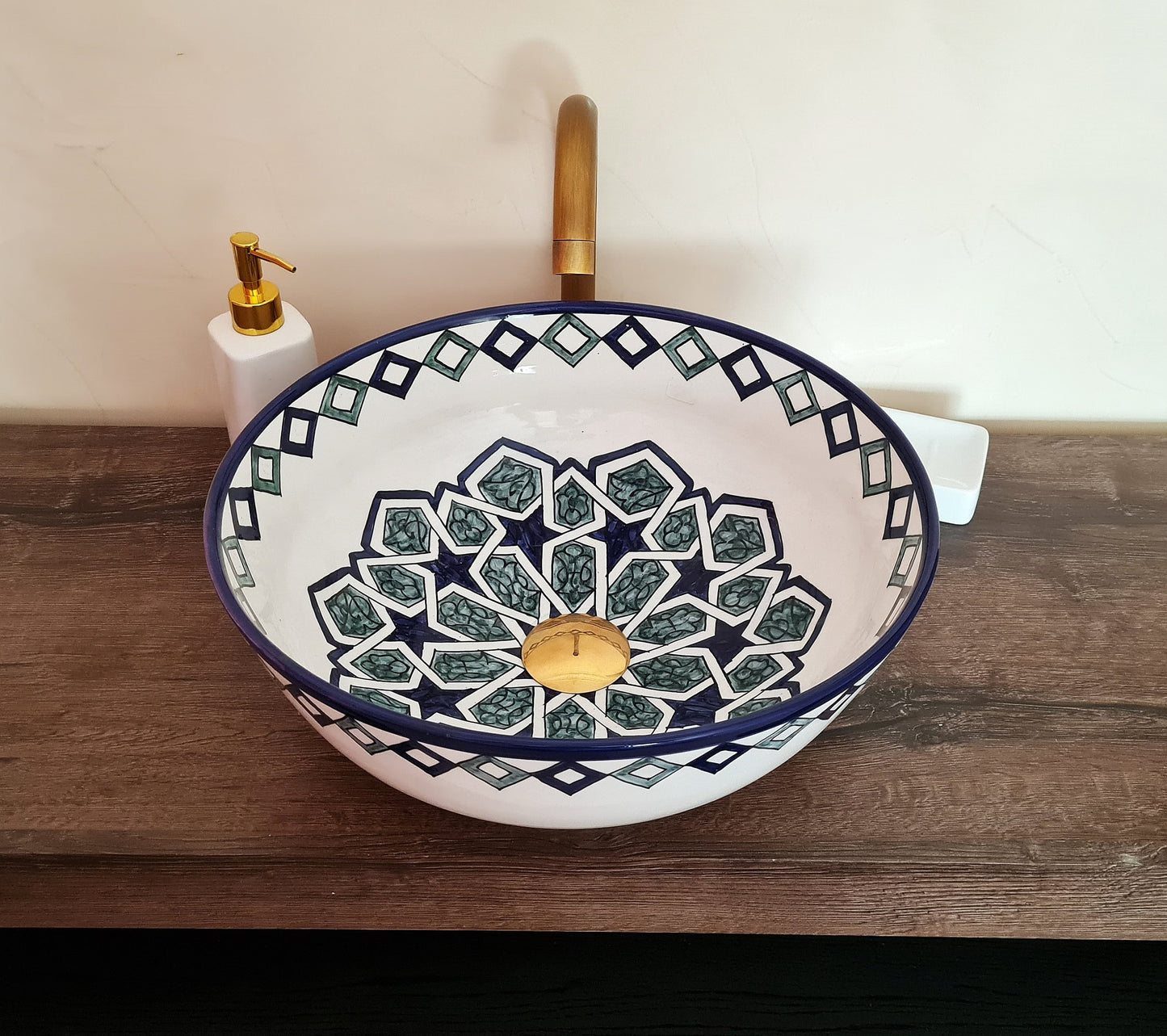 Moroccan bathroom sink | Moroccan ceramic zellige style bathroom sink #44