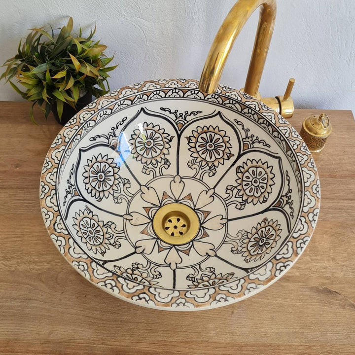 Handmade Moroccan Ceramic Sink #237