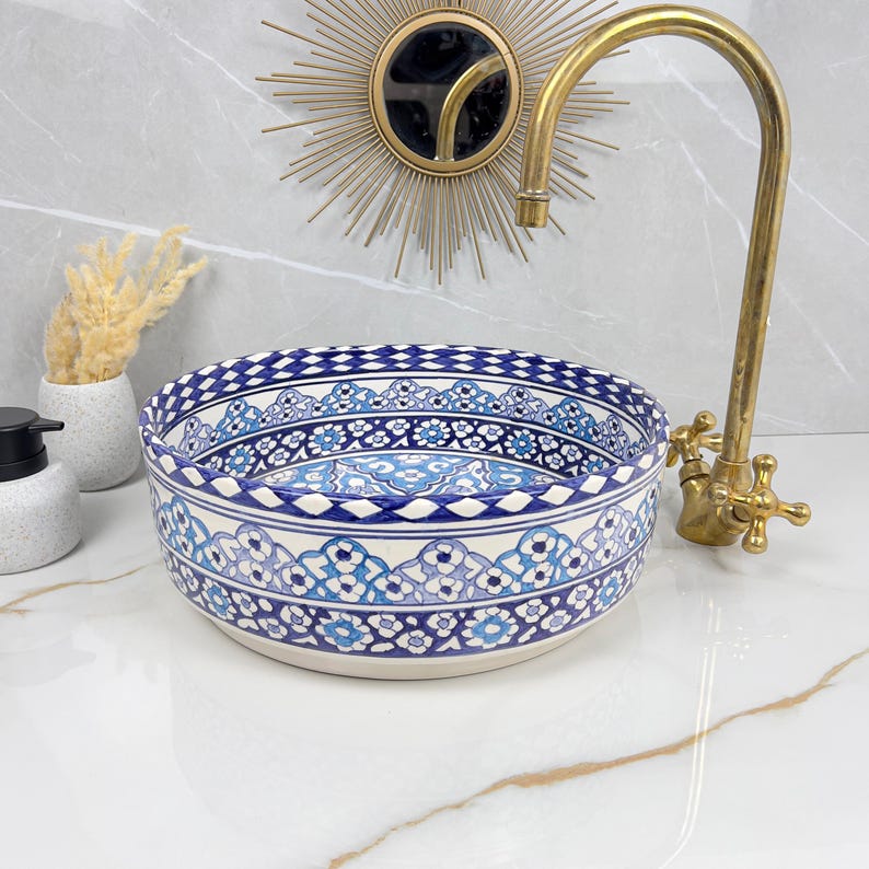  Handmade Moroccan Ceramic Sink #56