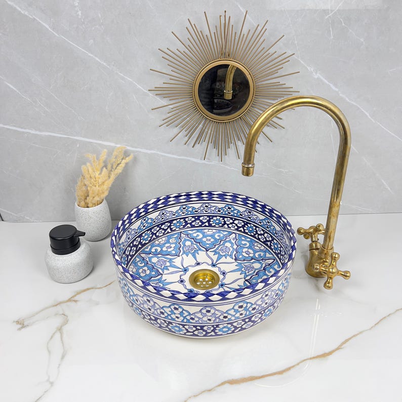  Handmade Moroccan Ceramic Sink #56