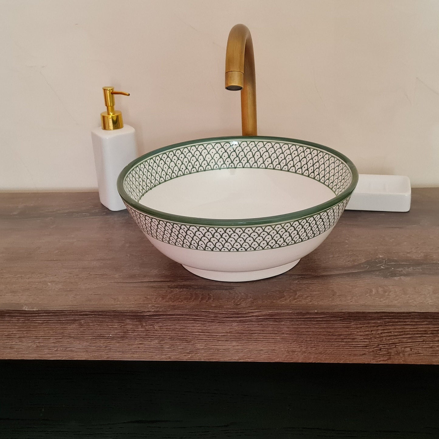 Moroccan sink | moroccan ceramic sink | bathroom sink | moroccan bathroom basin | cloakroom basin | Green sink #177