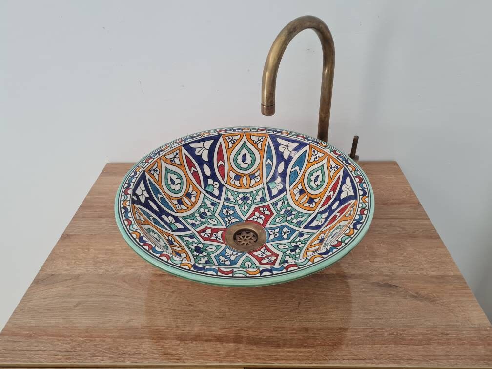 Handmade Moroccan Ceramic Sink #178