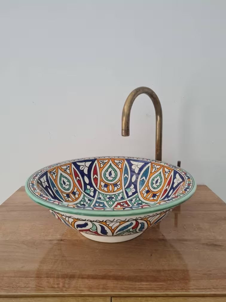 Handmade Moroccan Ceramic Sink #178