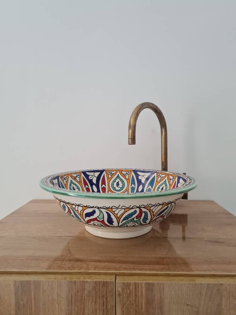 Handmade Moroccan Ceramic Sink #178