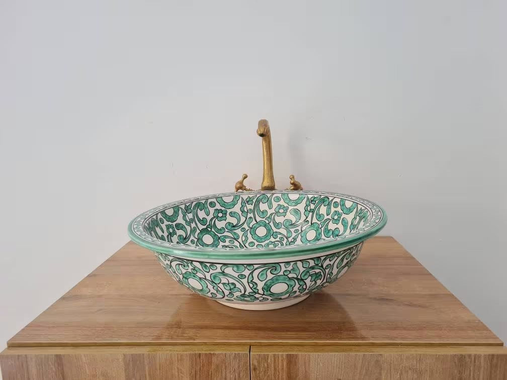 Handmade Moroccan Ceramic Sink #179