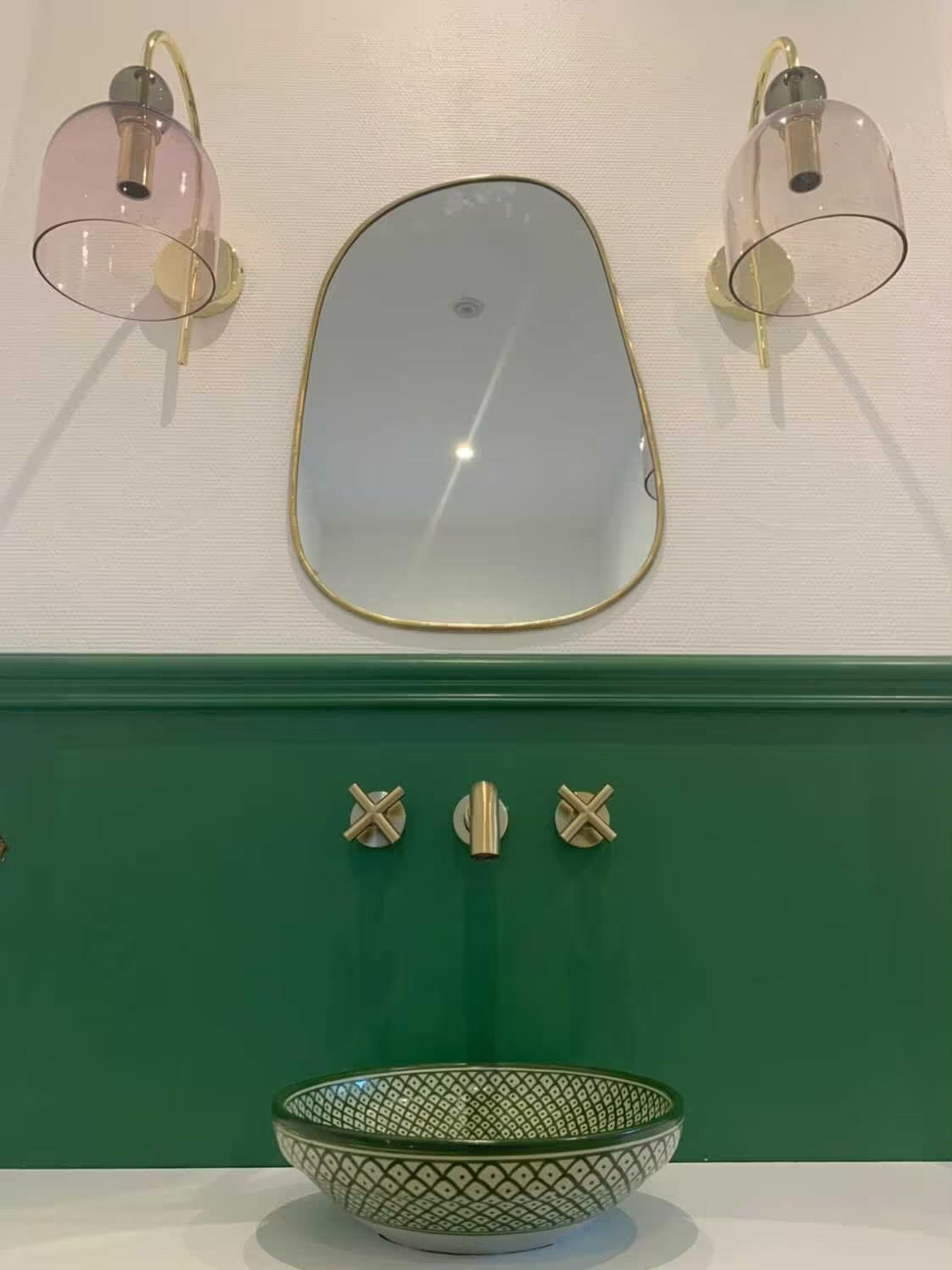 Moroccan sink | moroccan ceramic sink | bathroom sink | moroccan bathroom basin | moroccan sink bowl | Green sink bowl #4