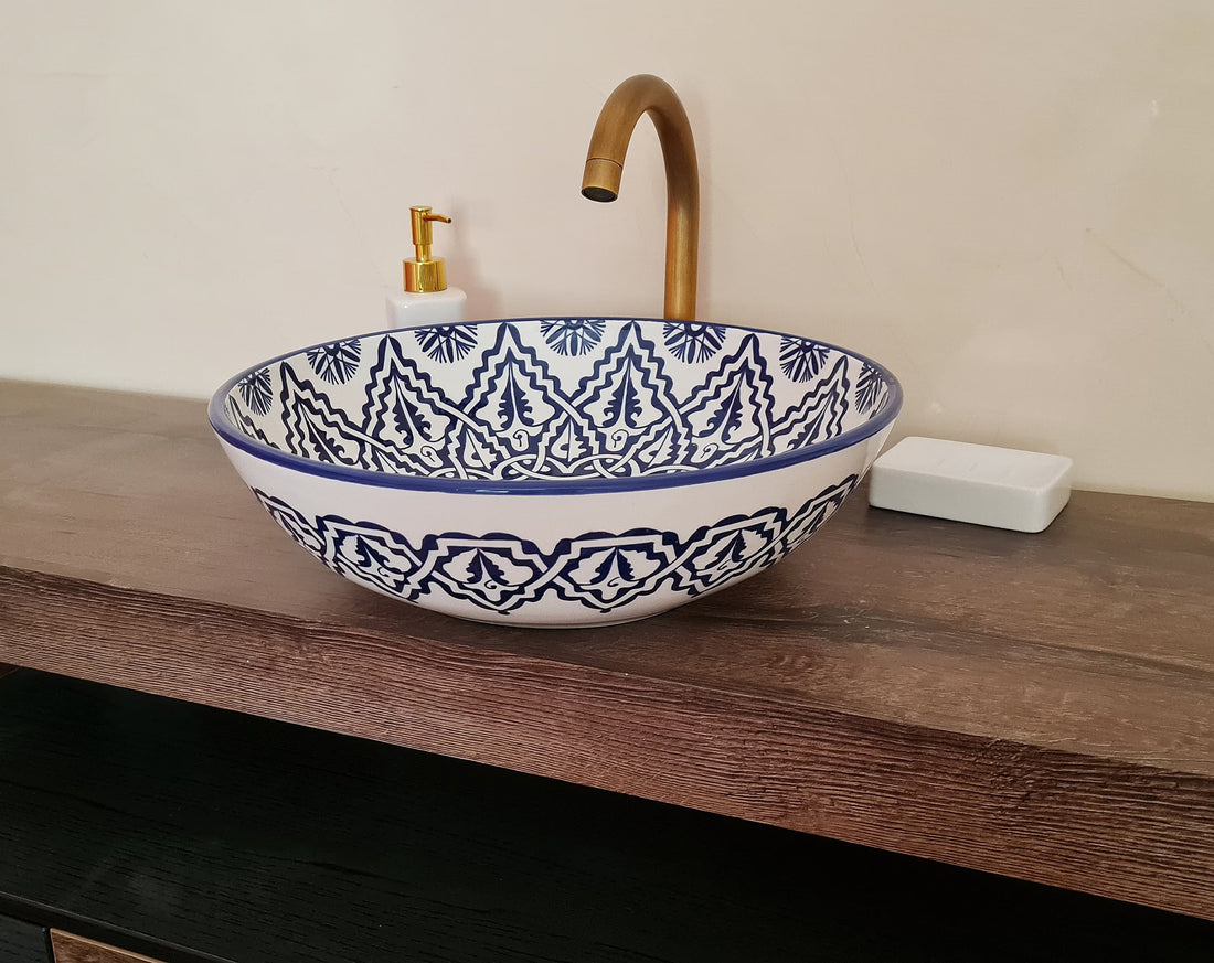 Handmade Moroccan Ceramic Sink #182