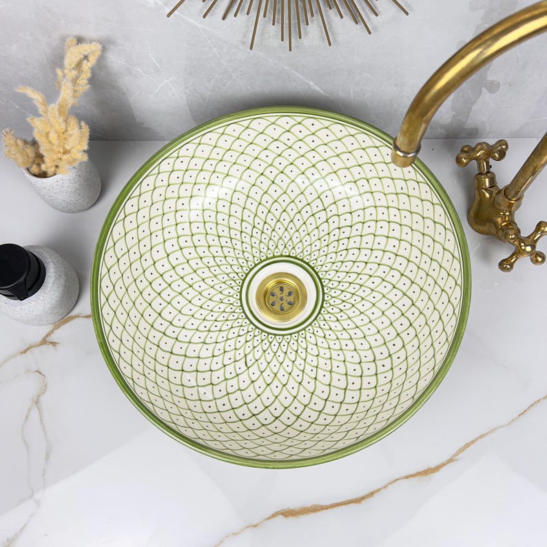  Handmade Moroccan Ceramic Sink #56