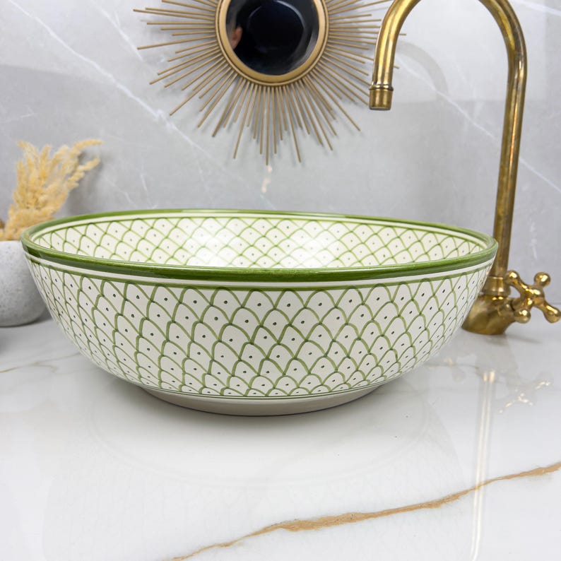  Handmade Moroccan Ceramic Sink #56