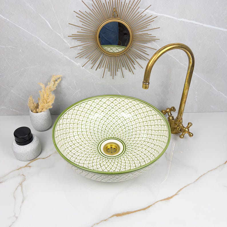  Handmade Moroccan Ceramic Sink #56