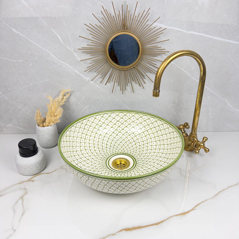  Handmade Moroccan Ceramic Sink #56