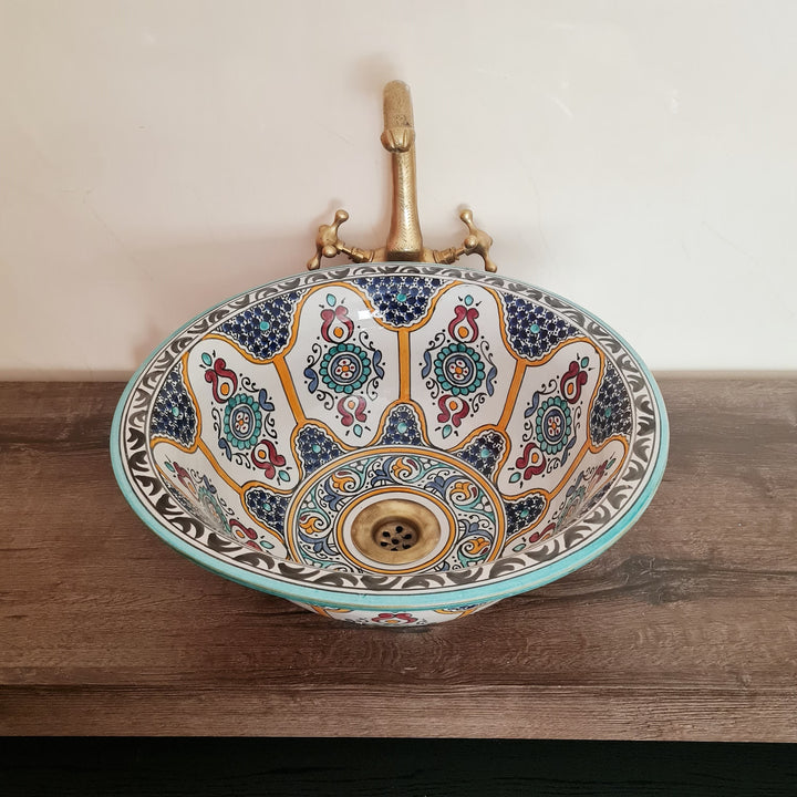 Handmade Moroccan Ceramic Sink #186