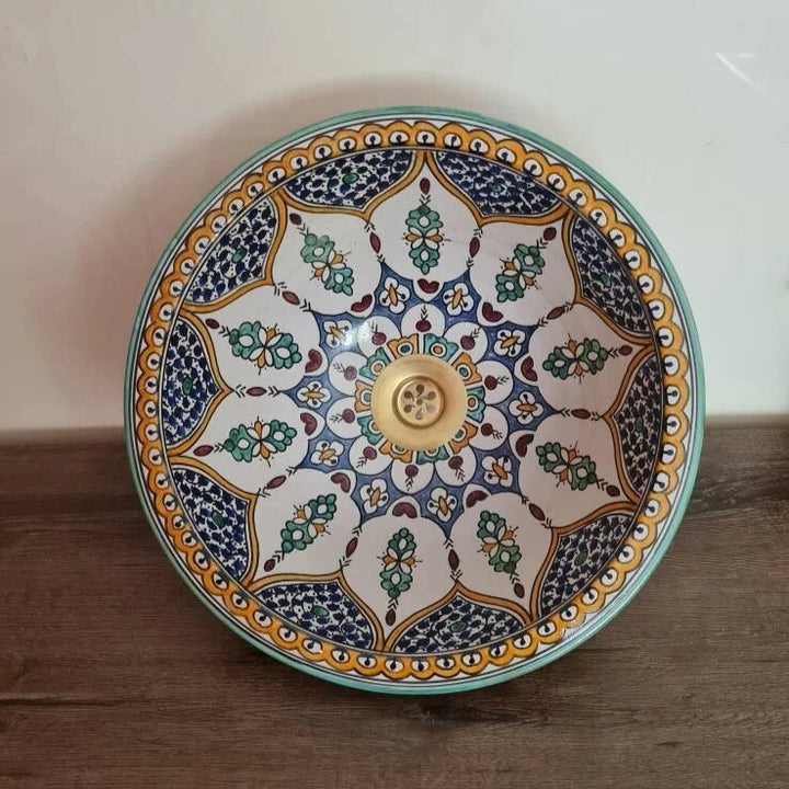 Handmade moroccan sink | Vintage moroccan ceramic sink bowl #190