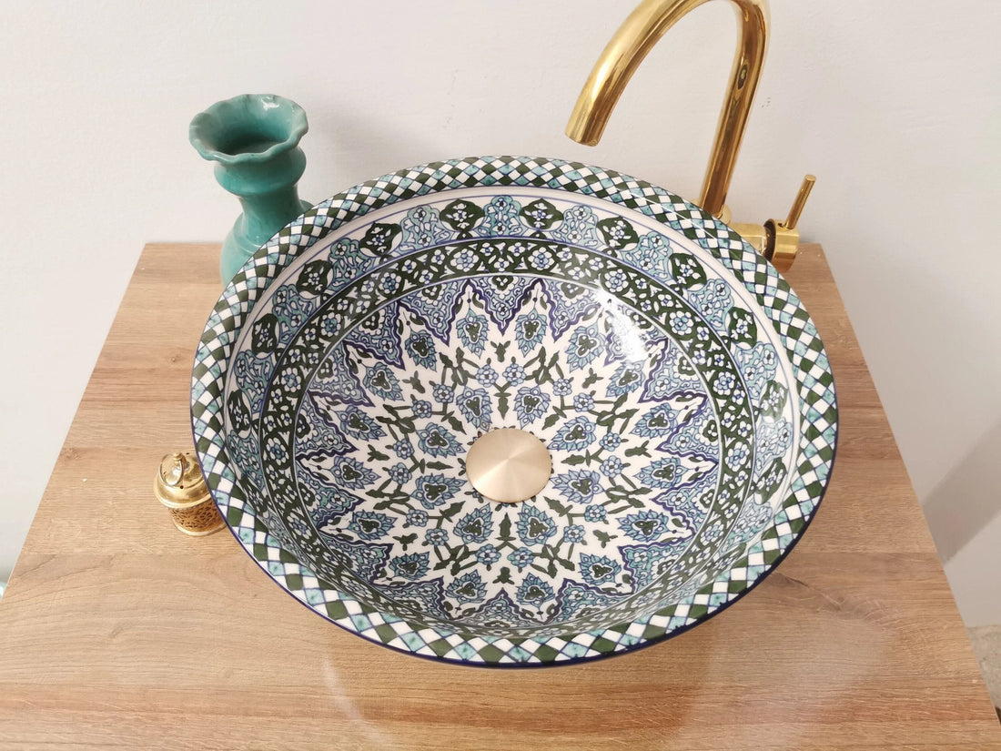 Handmade Moroccan Ceramic Sink #235