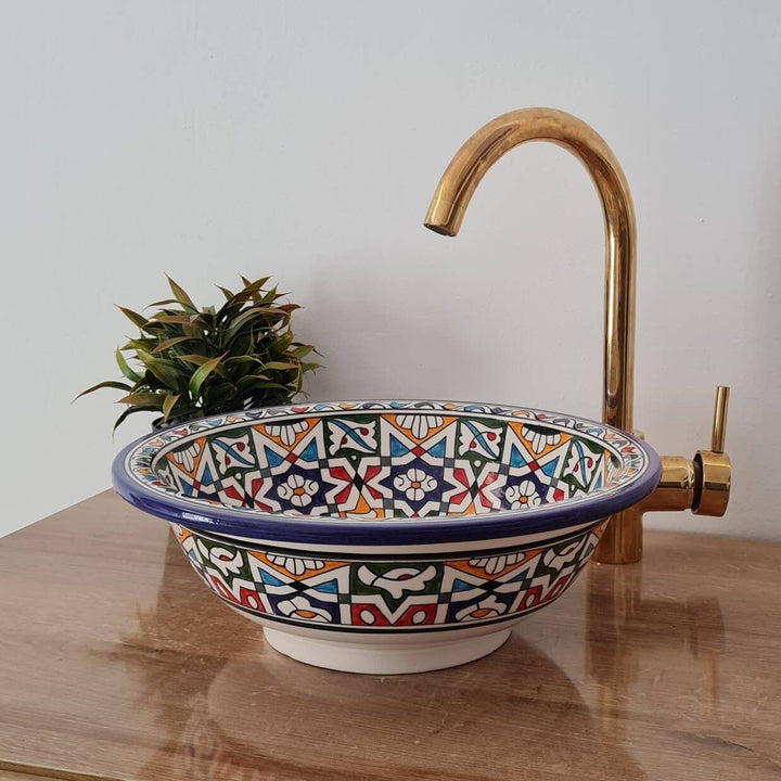 Moroccan sink | Handmade moroccan ceramic sink | Zellige style #192