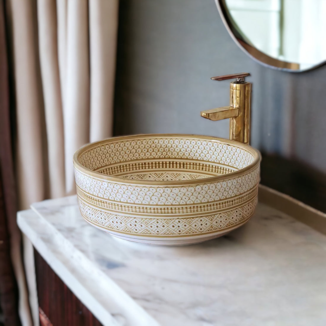 Handmade Moroccan Ceramic Sink #120