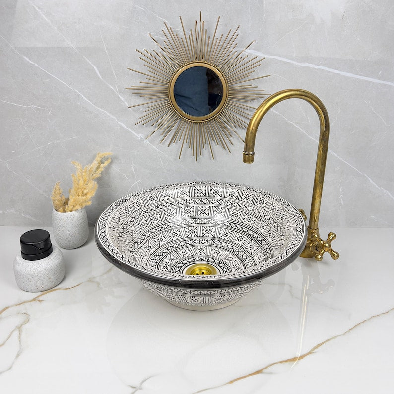  Handmade Moroccan Ceramic Sink #56
