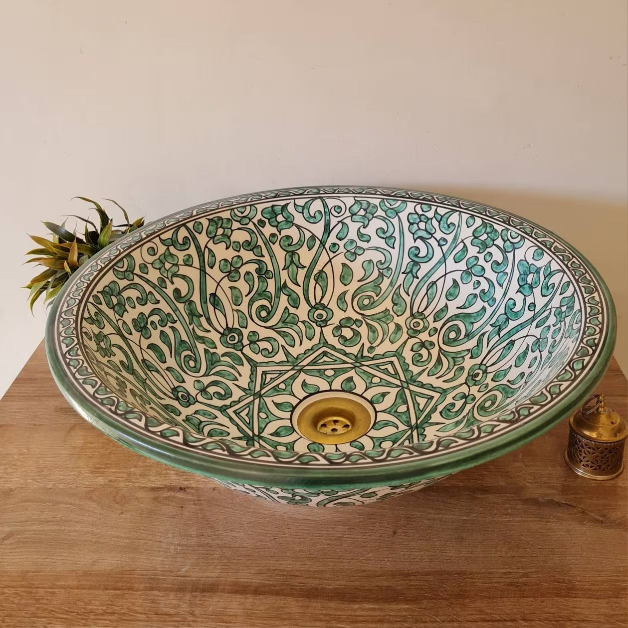Moroccan sink | moroccan ceramic sink | bathroom sink | moroccan bathroom basin | cloakroom basin | Green sink #151
