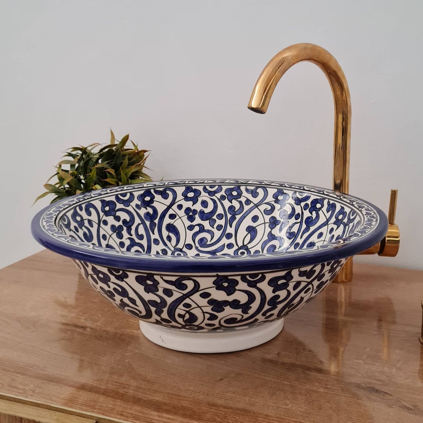 Moroccan sink | moroccan ceramic sink | bathroom sink | moroccan bathroom basin | cloakroom basin | Bleu sink #169